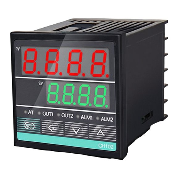 Novixy Digital PID Temperature Controller CH102, 48x48mm Dual Output Relay/SSR Thermostat for Industrial Oven Dryer, 220VAC