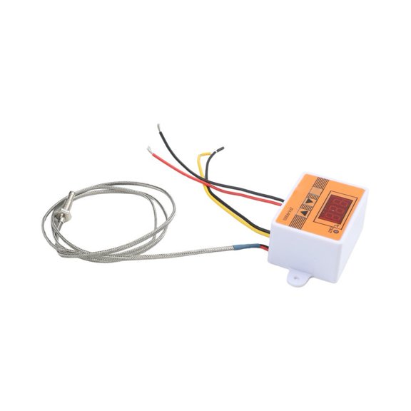 Novixy Digital Temperature Controller 12V/24V/220V with K-Type Thermocouple, Intelligent Thermostat Regulator 0-450°C, High Accuracy 0.1°C for Heating and Cooling Systems