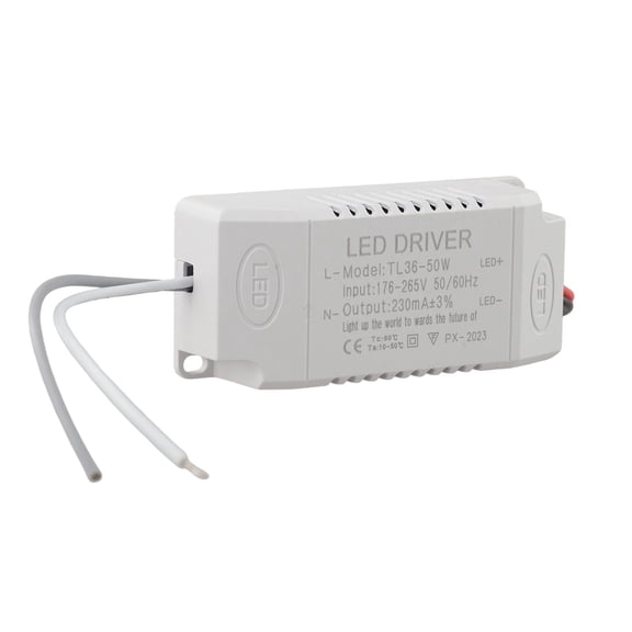 Novixy LED Driver 36W-50W Constant Current Power Supply, AC 175-265V to DC 108-165V 300mA Electronic Transformer for Ceiling Panel Project Lights