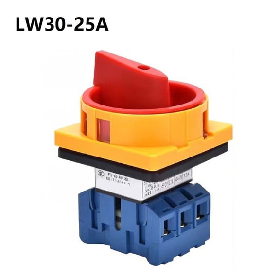 Novixy LW30-25A 3P Rotary Changeover Switch 25A 690V Load Circuit Breaker with Silver Contacts for AC Motor Ventilation Control