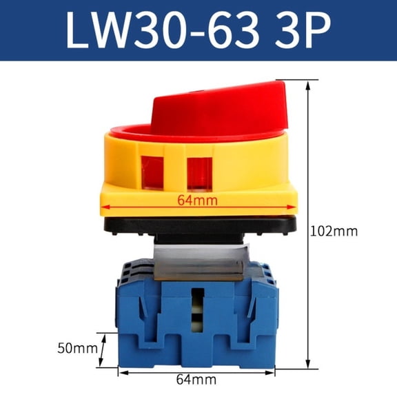 Novixy LW30 3P Three Phase Transfer Switch 100A Load Disconnect, 380V/220V Dual Power Changeover with Silver Alloy Contacts