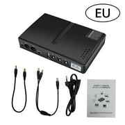 Novixy Mini UPS Battery Backup for Router and Modem, 5V 9V 12V DC Uninterruptible Power Supply with Low Noise Design for Home Office Network Equipment, Black