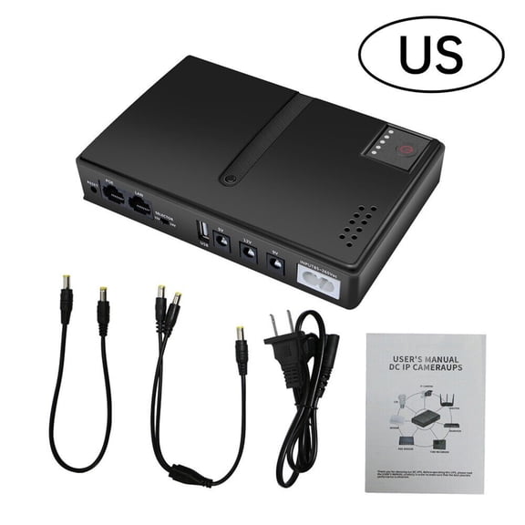 Novixy Mini UPS for Router, 5V 9V 12V DC Backup Power Supply with USB Output, Uninterruptible Power System for Modem and CCTV Camera, Black