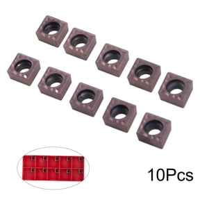 Novixy Novixy 10 Pack CCMT060204 Carbide Inserts for Lathe Turning, VP15TF UE6020 US735 Coated CNC Machining Tool Bits for Metal Steel Cutting