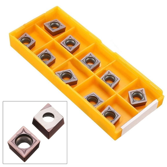 Novixy Novixy 10pcs CCMT09T308 VP15TF Carbide Inserts for CNC Lathe Turning, High Rigidity Cutting Tools for Cast Iron and Steel Machining