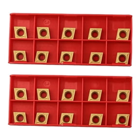 Novixy Novixy 20Pcs CCMT09T304 Carbide Inserts for Lathe Turning Tools, Yellow Coated Tips for Steel and Cast Iron Machining, Standard Size