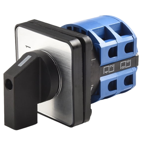 Novixy Novixy 3 Position Rotary Switch 25A 690V for LW26-25, 3 Pole Changeover Selector with Silver Contacts, Heavy Duty Power Control Knob for Electrical Machines