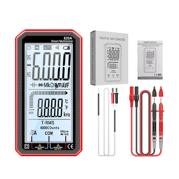Novixy Novixy 620A Smart Digital Multimeter 6000 Counts Auto Ranging with NCV Live Wire Detection, Backlit LCD and Flashlight for Electrical Testing