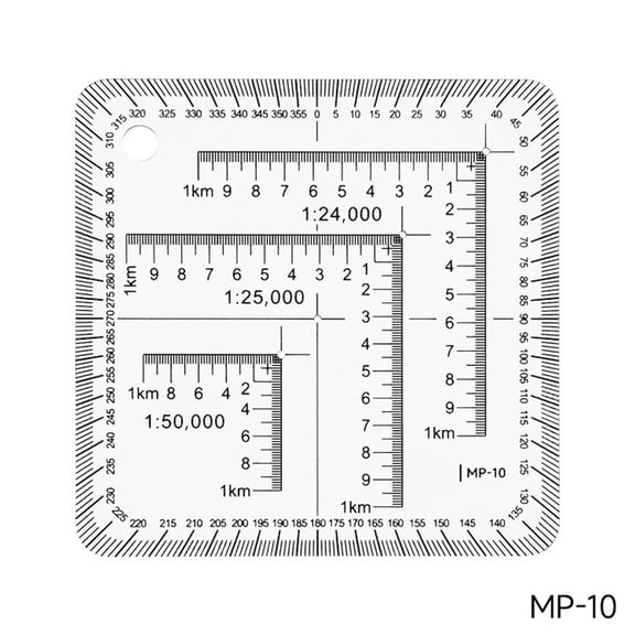 Novixy Novixy Acrylic Coordinate Ruler 2.75x2.75 Inch Transparent Protractor Scale for Construction Engineering Surveying and Geographic Learning Tasks