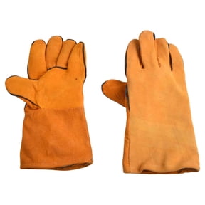 Novixy Novixy Cowhide Welding Gloves, Flame Retardant Heat Resistant Work Gloves with Soft Lining for Metalworking, Soldering, Construction and Automotive Repair, Yellow, 255x130mm