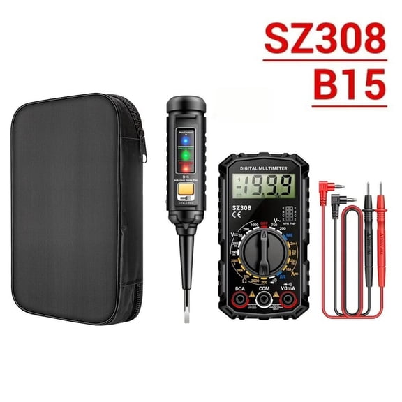 Novixy Novixy Digital Multimeter SZ308 with LCD Backlight, AC/DC Voltage Current Resistance Tester for Automotive Circuit Troubleshooting and Home Electrical Repair