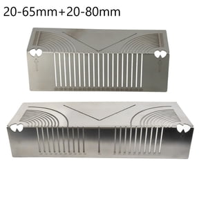 Novixy Novixy Multifunctional Square Tube Rounded Corner Drawing Tool, Metal Angle Guide Ruler for 20-65mm & 20-80mm, 45-Degree Two-Way Drafting Template for Precision Line Work, Silver, 2-Pack