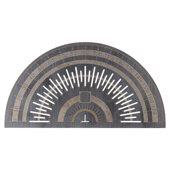 Novixy Novixy Stainless Steel Protractor 180 Degree Angle Measuring Tool for Woodworking, Metal Geometry Ruler for Students, Architects and Designers, Silver