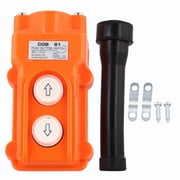Novixy Rainproof COB-61 Hoist Pendant Switch, 2-Way Crane Push Button Controller with ABS Housing, AC 500V/2A Industrial Remote Control for Up Down Operation, Orange