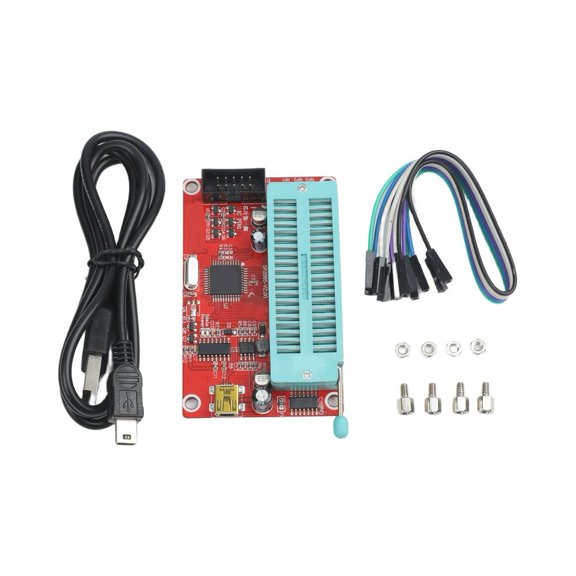 Novixy SP200SE EEPROM Programmer for 24/93 Series Memory Chips, USB IC Writer Compatible with ATMEL Microchip SST ST WINBOND MSP430, Red