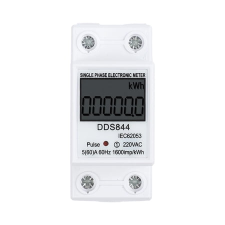 Novixy Single Phase Energy Meter AC 220V 60A Digital KWH Watt-Hour Meter with LCD Display, Flame Retardant Material for Home Power Monitoring