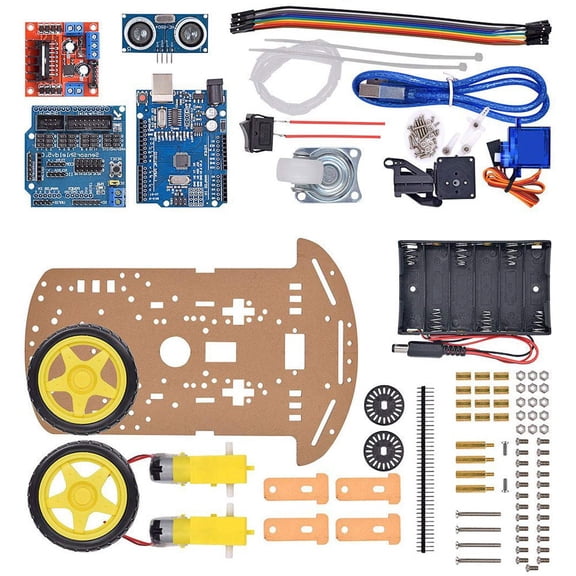 Novixy Smart Robot Car Chassis Kit for Arduino with Obstacle Avoidance & Line Tracking, Educational STEM Assembly Project for Adults and Teens