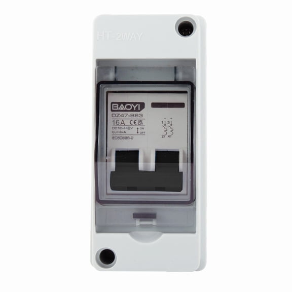 Novixy Solar Combiner Box with DC Circuit Breaker, PV Junction Box for Photovoltaic System Protection, IP65 Waterproof Distribution Box with 2-Pole Switch (6A-125A)