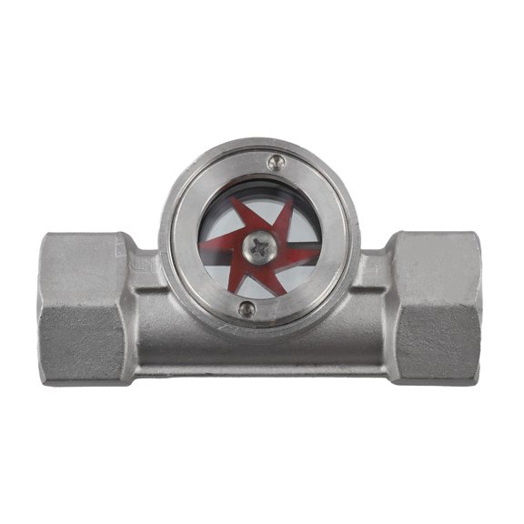 Novixy Stainless Steel 304 Sight Glass Water Flow Indicator for Pipeline, DN10-DN50 Threaded Impeller Valve for Oil Gas Acid Monitoring