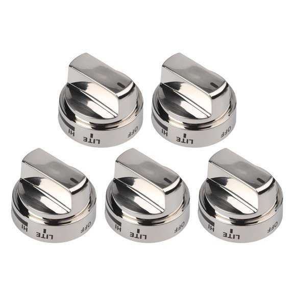 Novixy Stove Burner Control Knob Replacement AEZ73453509, Silver PBT Oven Switch Dial Handle for LG Ranges, 6.23mm Hole Diameter, Easy Install (1 Pack)