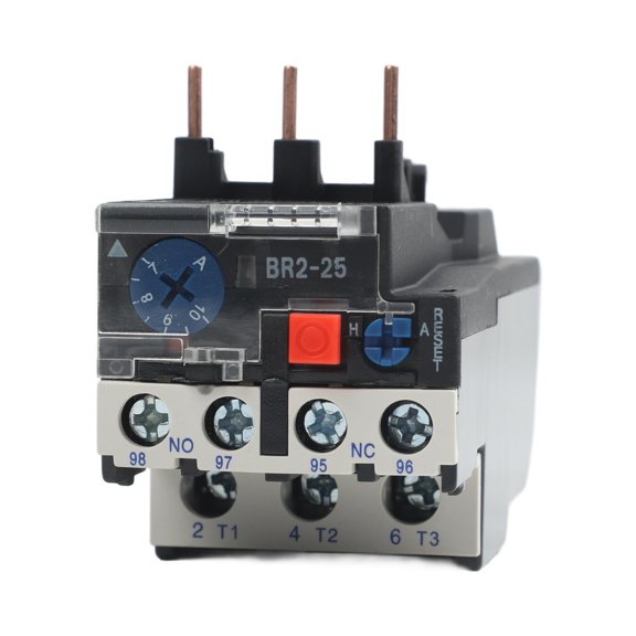 Novixy Thermal Overload Relay for Motor Protection, 3-Phase AC 50/60Hz, Adjustable 0.63A-10A, Manual Reset with Test Button, IP20 Plastic Seal for Industrial Machinery