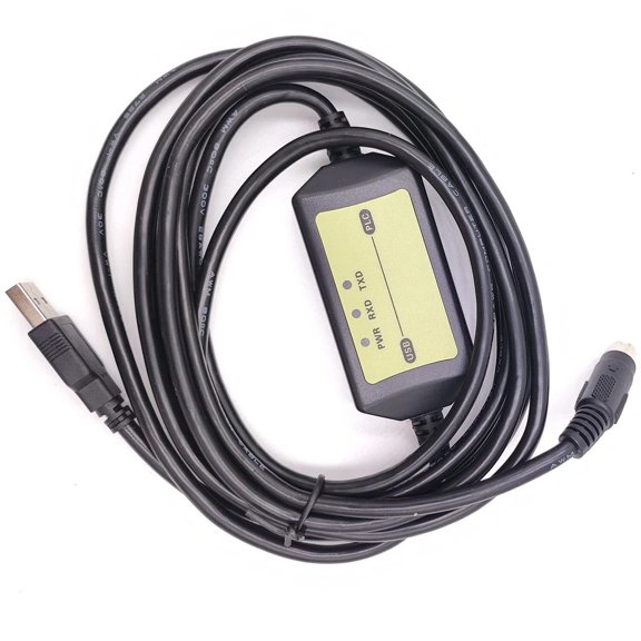 Novixy USB Programming Cable USB-1761-CBL-PM02 for AB MicroLogix 1000 1200 1400 1500 PLC, RS232 Adapter with LED Indicators, 9.8ft