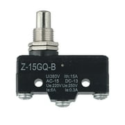 Novixy Z-15GQ-B Momentary Limit Switch with Plunger, SPDT 15A 250V Travel Switch, Self-Resetting Button for Industrial Control, Black
