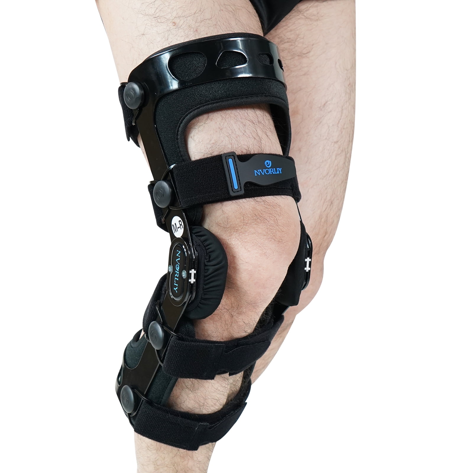 Nvorliy Orthopedic Knee Brace, Hinged ROM Knee Orthosis for ACL/MCL/PCL/Ligament Injuries, Arthritis(OA), Meniscus, Osteoarthritis - Fit Men & Women (Right, Small)