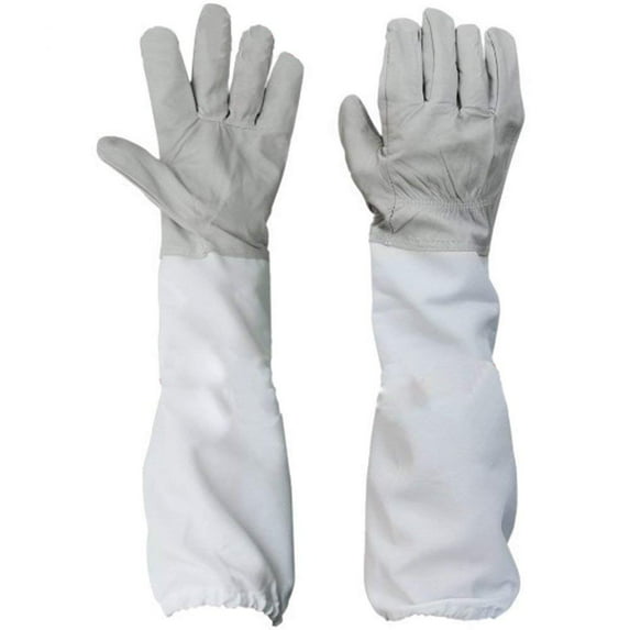 Novo Beekeeping Protective Gloves with Vented Sleeves 20-Inch X-Large,Grey and White
