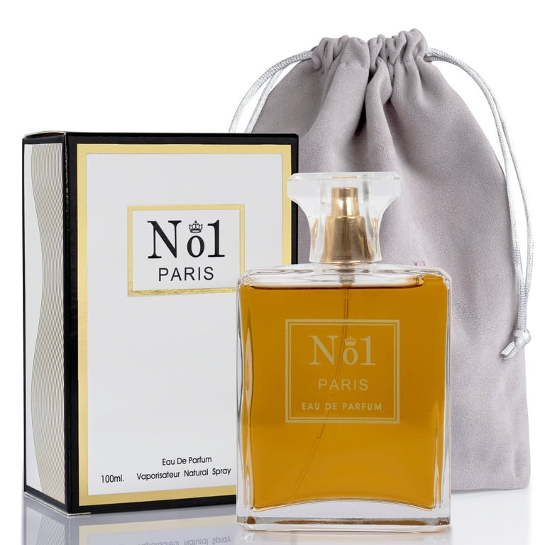  NovoGlow No.1 Paris for Women - 3.4 Fl Oz Eau De Parfum Spray  - Long Lasting Floral Citrusy & Powdery Scent Smell Fresh & Feminine All  Day Includes Carrying Pouch