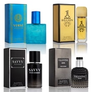 NovoGlow Signature Scent 4-Piece Eau de Parfum Gift Set for Men   Woody, Spicy, Citrus & Aromatic