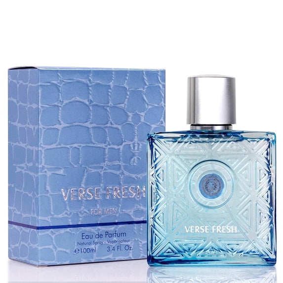 NovoGlow Verse Fresh for Men - 3.4 Fl Oz Eau De Parfum Spray for Men - Long Lasting Citrusy Floral & Woodsy Fragrance Smell Fresh All Day Long Gift for Men for All Occasions