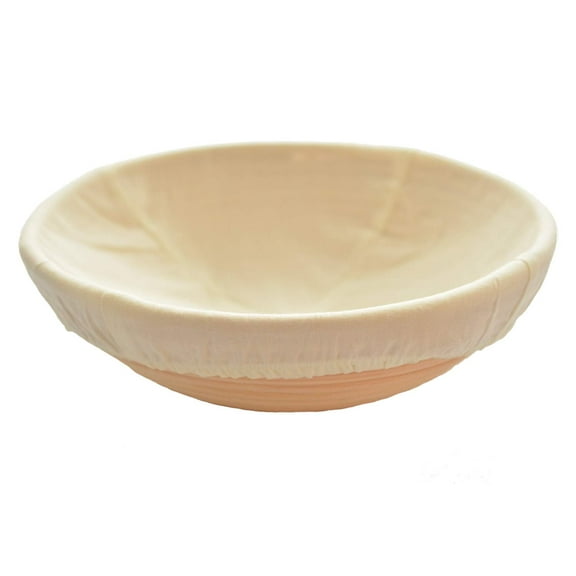 Novobey 10 Inch Banneton Proofing Basket with Liner Cloth, Round Brotform Bread Baking Bowl Dough Rising Rattan Handmade Basket, Home Baker Accessories