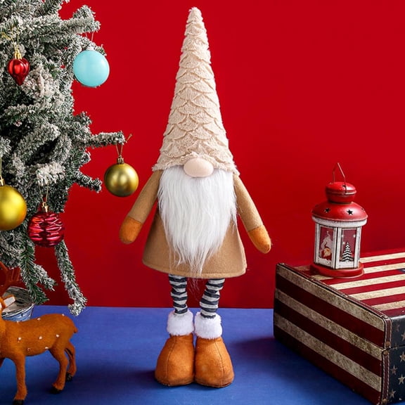 Novobey Christmas Plush Gnomes with Retractable Spring Legs Christmas Tomte Elf Dwarf Home Household Ornaments