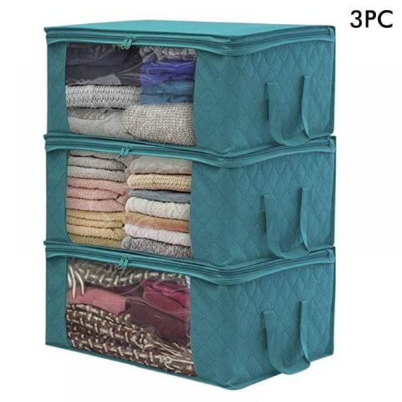 Novobey Non-woven Clothes Storage, Bag Folding Quilt Storage Box, Dust-proof Clothes Cabinet Finishing Box for Comforters Blankets Bedding