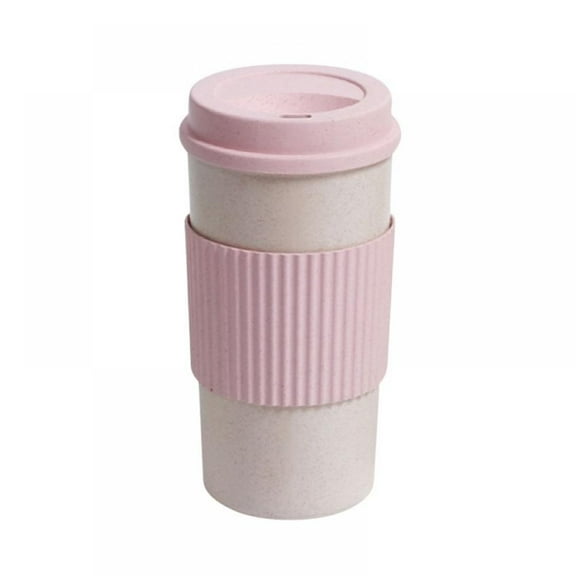 Novobey Travel Mug Leakproof Wheat Fibre, BPA-Free, Double Wall Insulation Reusable Coffee Cups, On-The-Go Travel Mug, Screw Tight Lid, Textured Grip, Ultra Lightweight