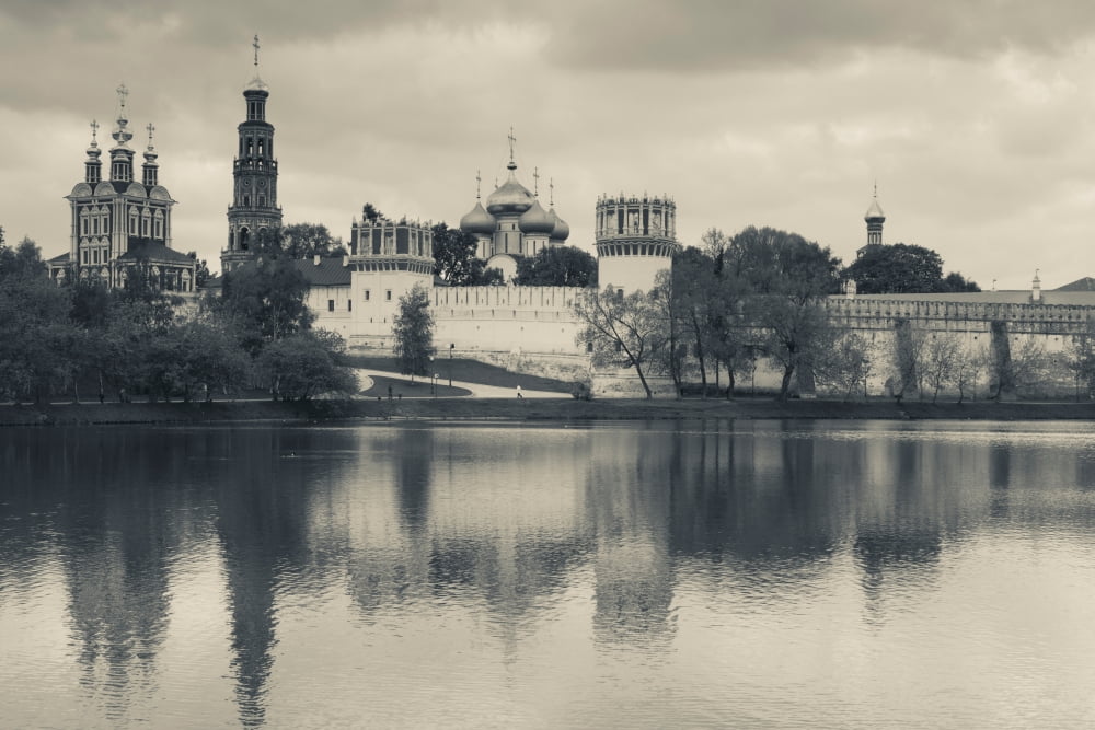 Novodevichy Monastery at late afternoon Khamovniki-Area Moscow Russia Canvas Art - Panoramic Images (27 x 9)