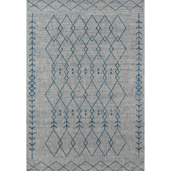Skyline Decor  Charcoal Villa Rugs in Rectangle Shape - Big Grey 2' x 10' Runner Geometric 10' Runner Indoor,Outdoor,Runner Blue Rectangle Modern &