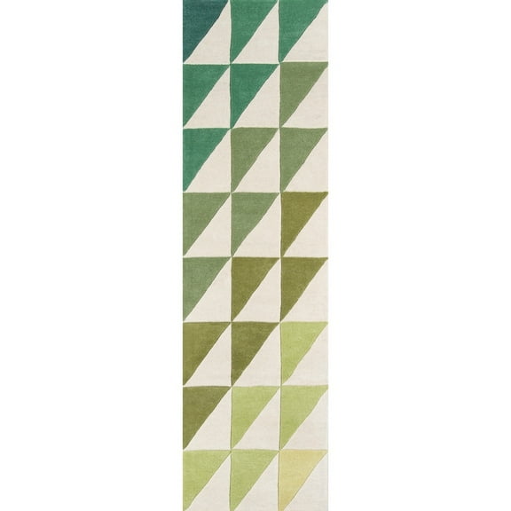 Novogratz Agatha-Side Triangles Rug, LIME