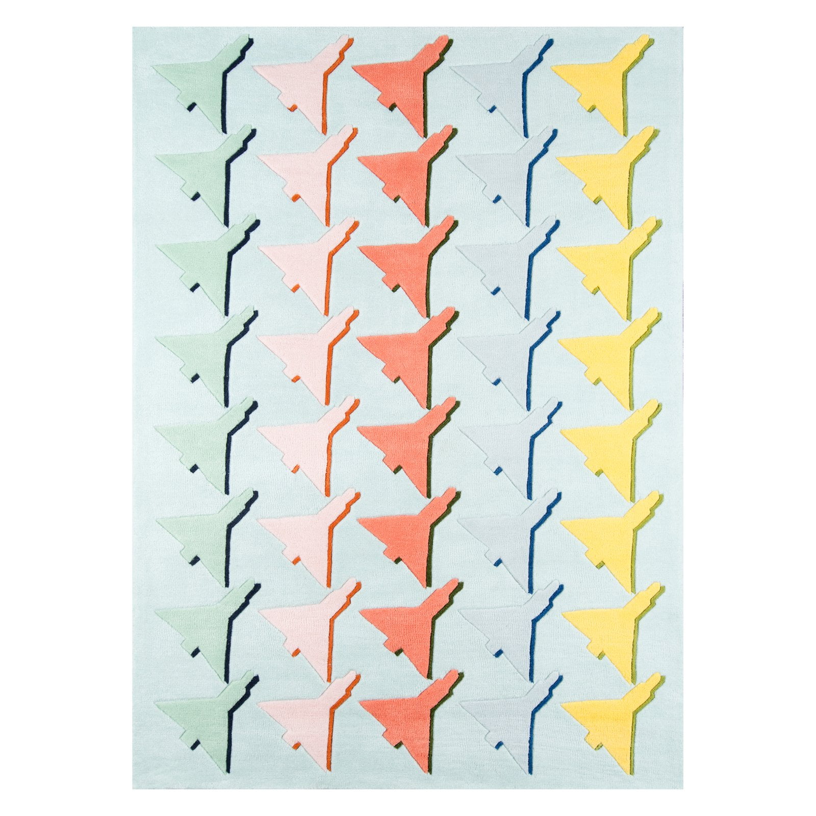 Seafoam Tufted Handmade Rectangular Kids Rug 66" x 42"