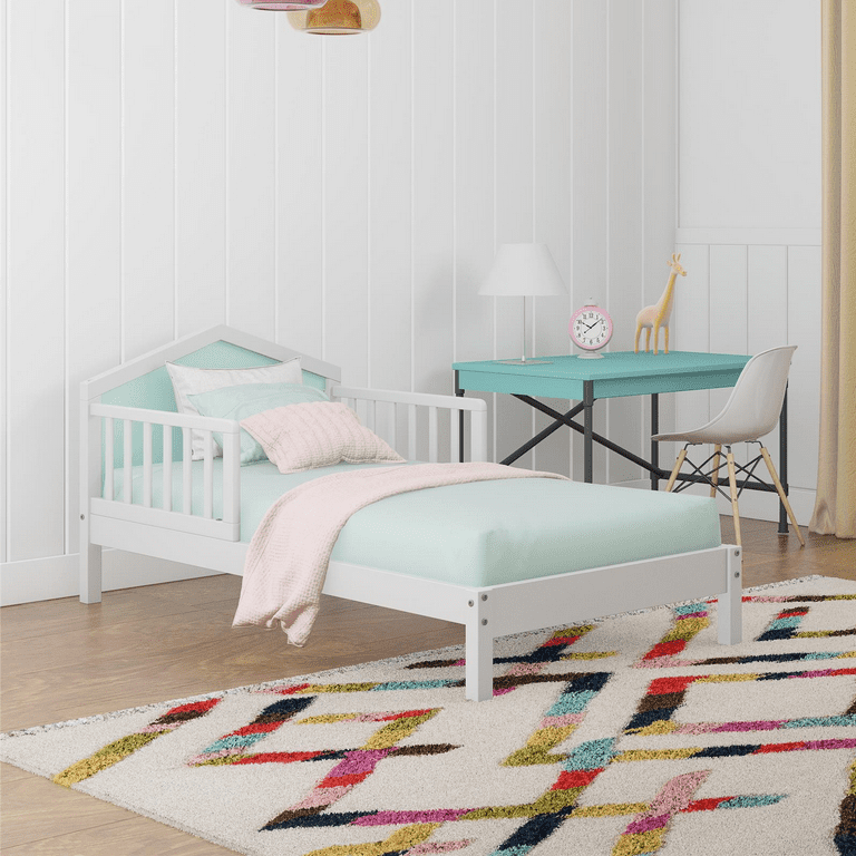 Novogratz Albie Toddler Bed w/ Reversible Headboard, White