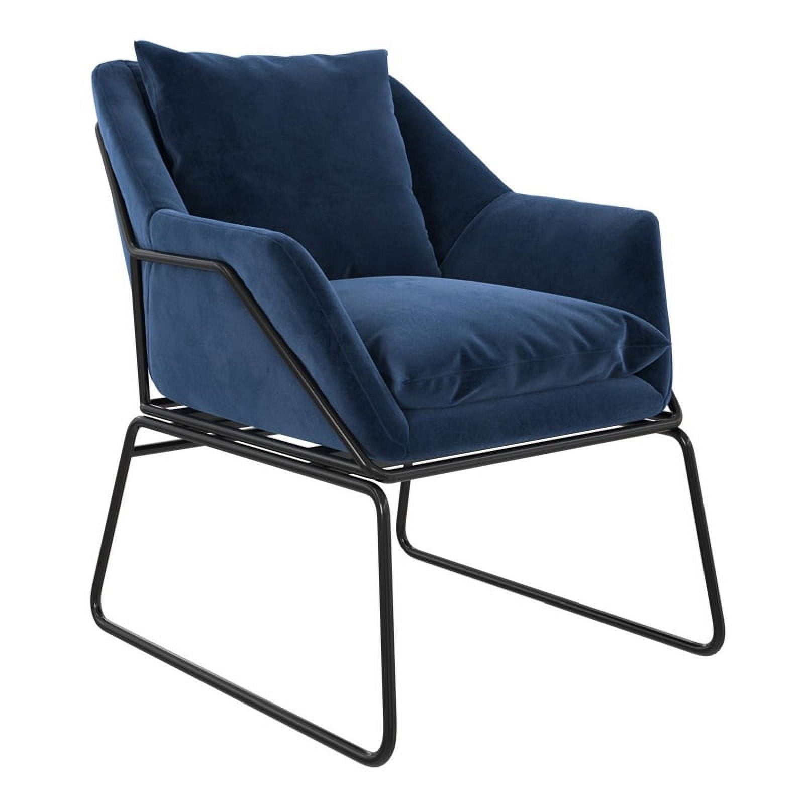 Novogratz Alivia Accent Chair in Blue Velvet
