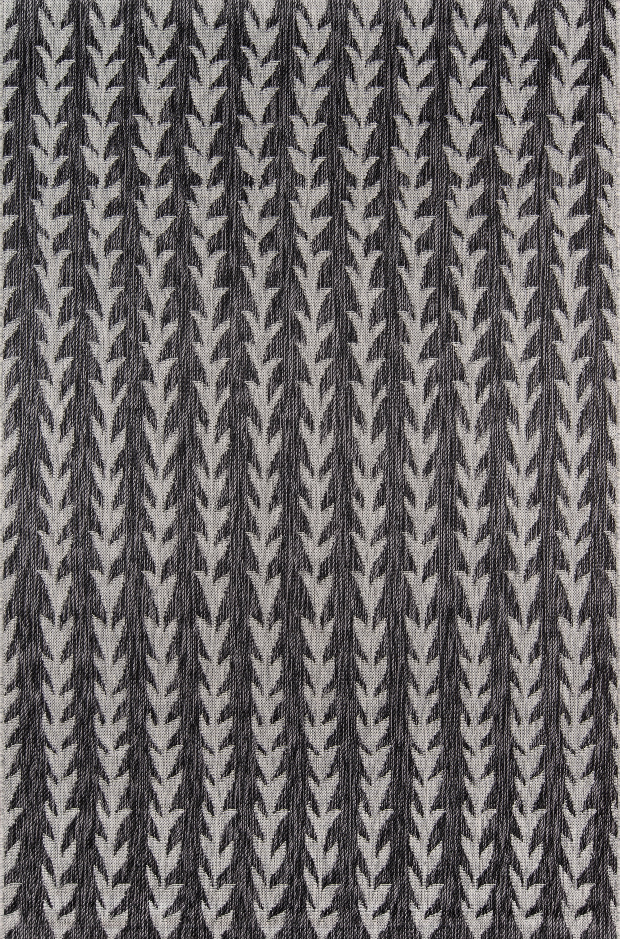 Charcoal and Light Gray Braided Synthetic Rectangular Rug