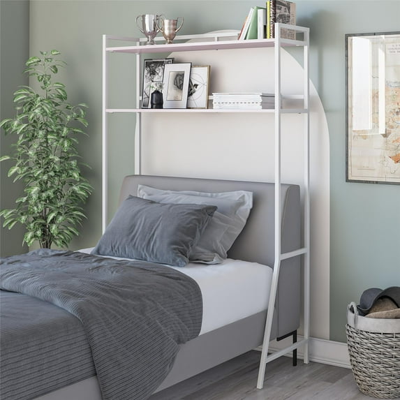 Novogratz Beverly Over-The-Bed Storage for Twin & XL Twin Beds, Light Pink/White