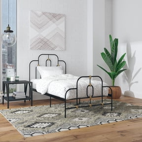 Novogratz Boutique Olivia Metal Bed, Twin, Black and Gold