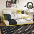 thumbnail image 1 of Novogratz Bright Pop Metal Daybed with Roll Out Trundle, Yellow, Twin, 1 of 16
