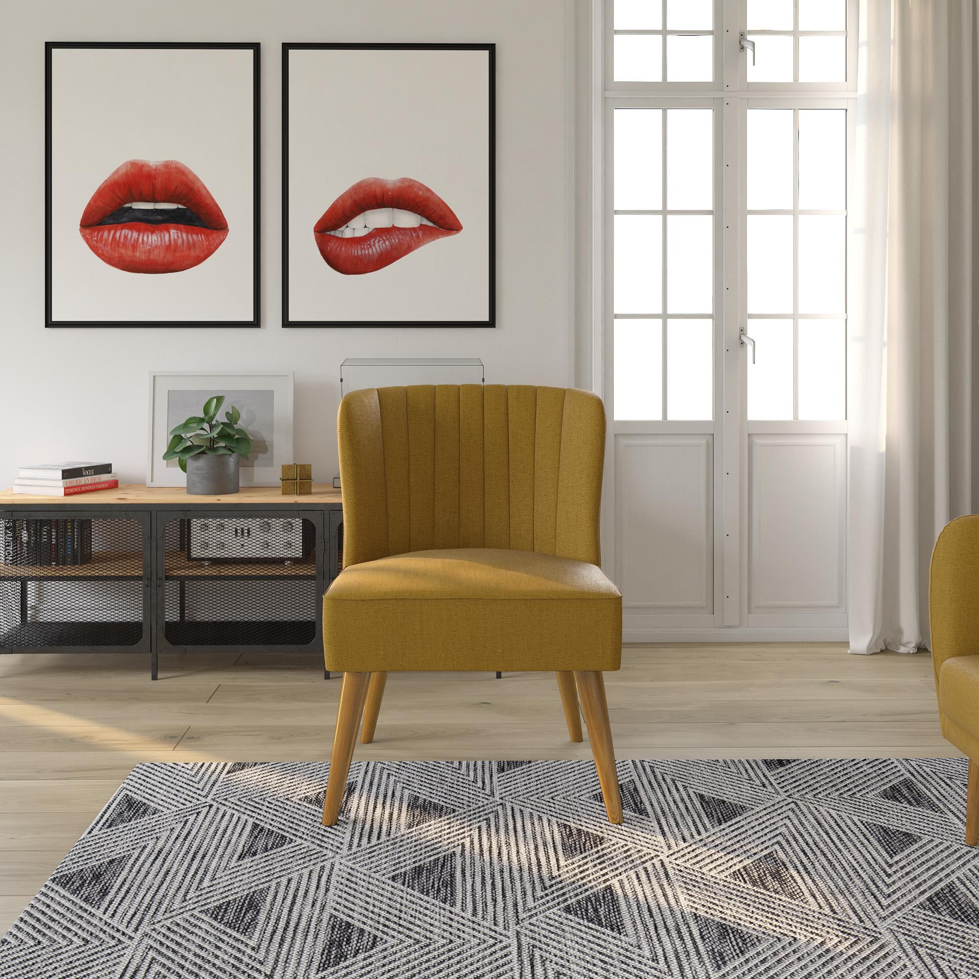 Brittany fabric accent chair and ottoman sales