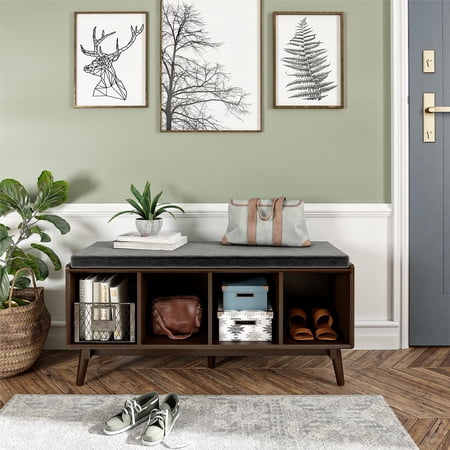 Novogratz Brittany Entryway Bench, Walnut