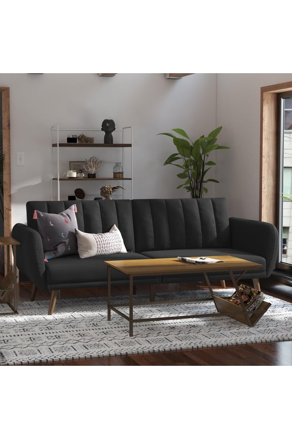 Brittany Futon, Dark Gray Linen