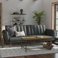thumbnail image 1 of Novogratz Brittany Futon, Gray Faux Leather, 1 of 26